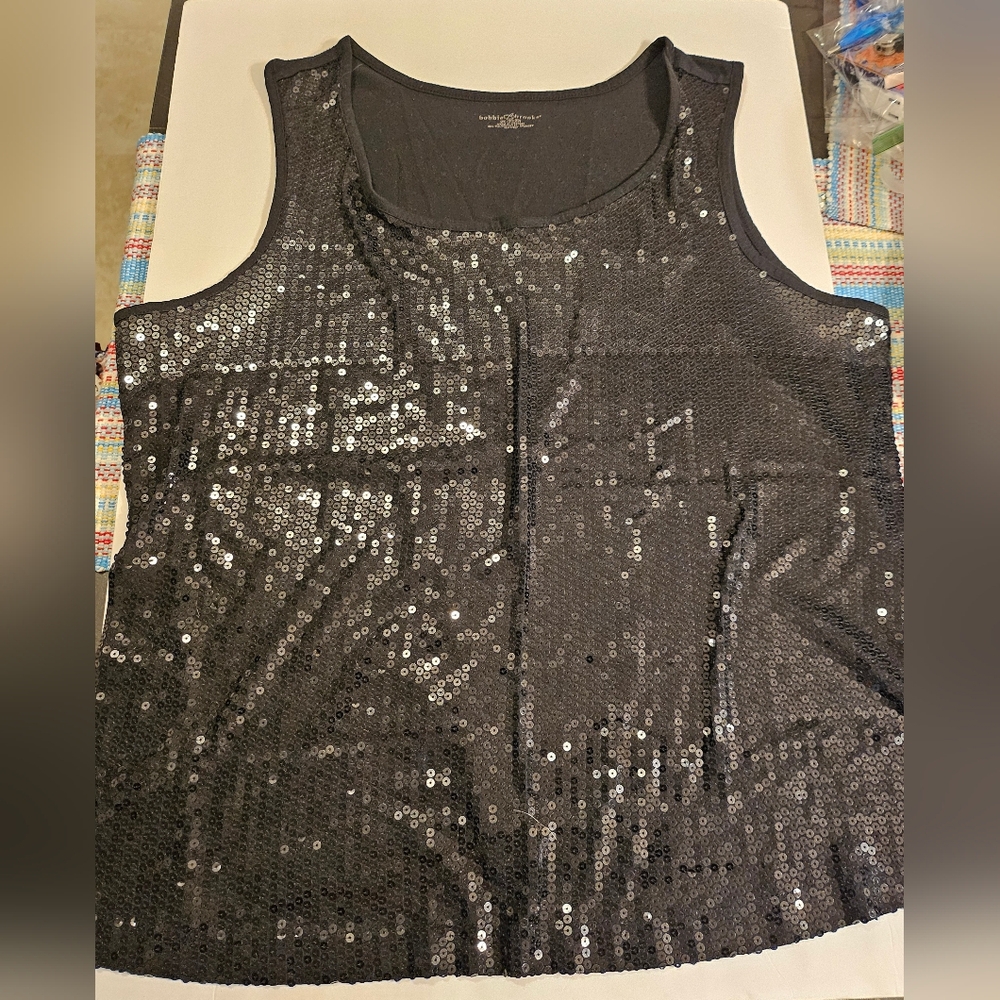 Black Sequin Tank Top
